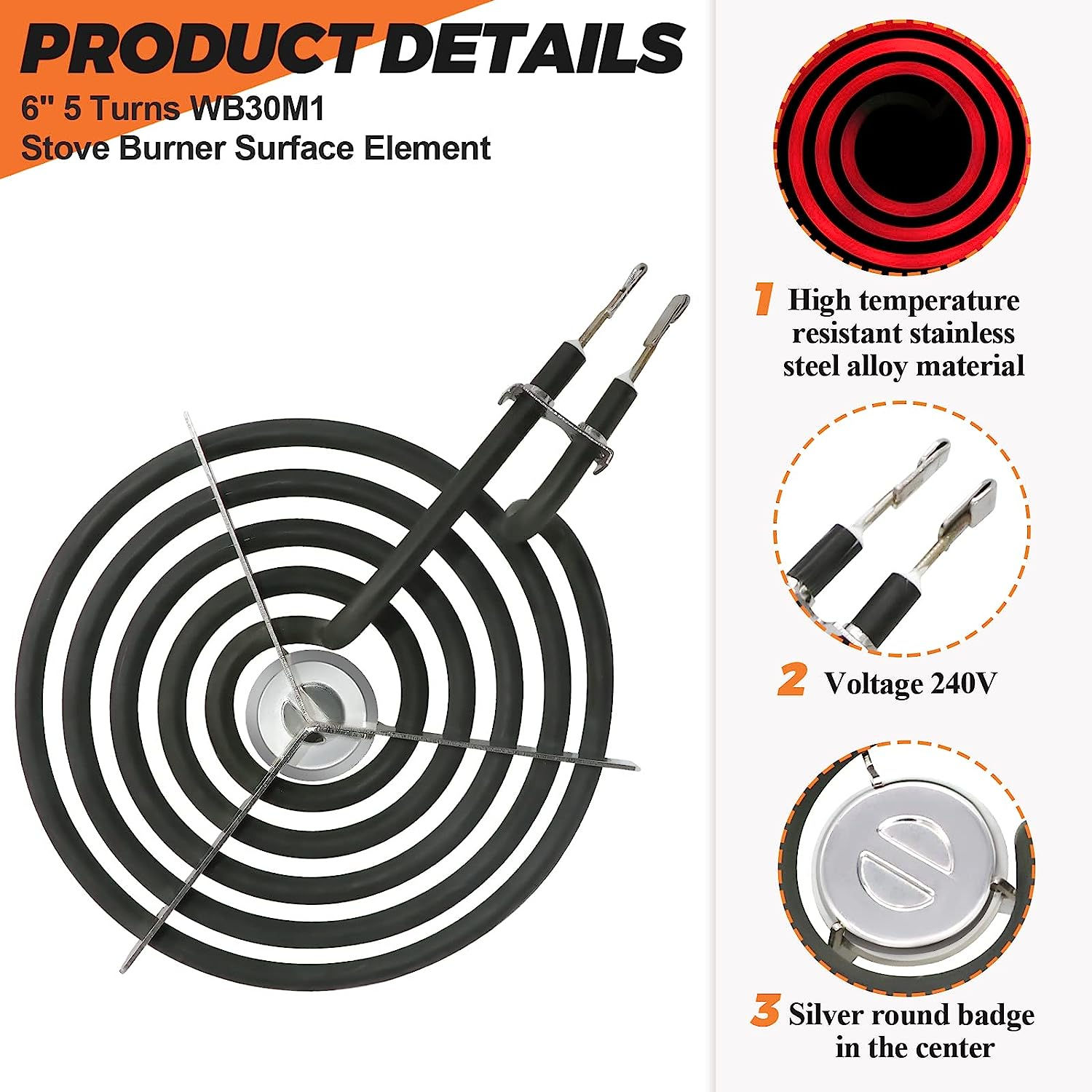 ERS30M1 WB30M1 Electric Stove Burner by Beaquicy - Replacement for GE Hotpoint
