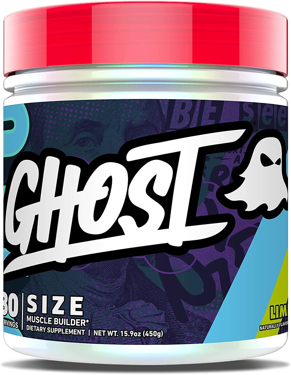 GHOST Size Muscle Builder Dietary Supplement - Warheads Sour Watermelon, 30 Ser