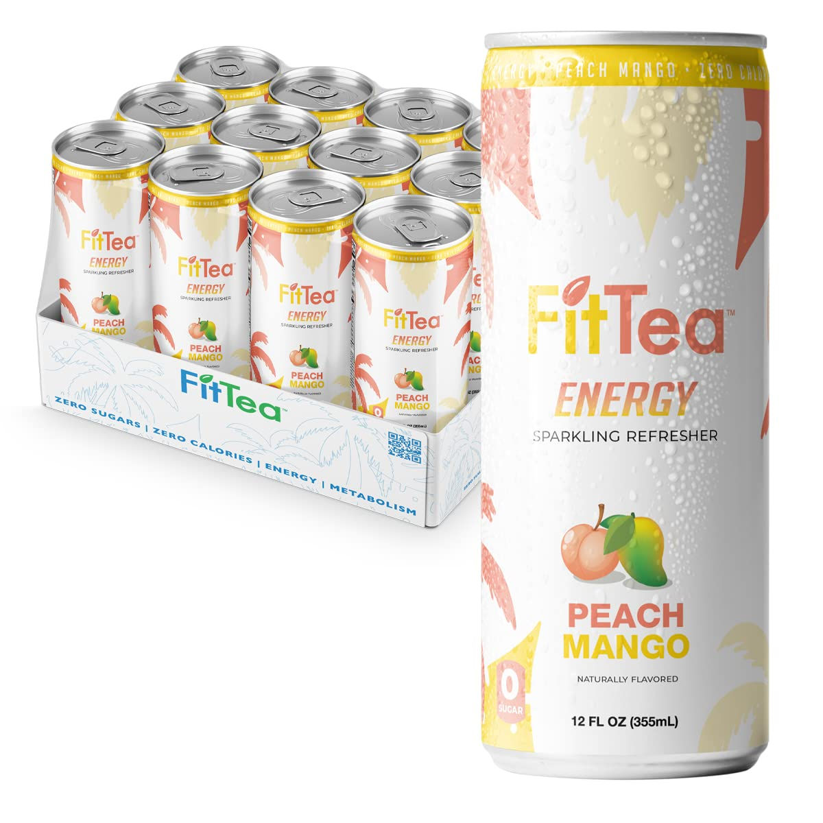 Fit Tea Healthy Energy Drink Variety Pack 12 Fl Oz - Sparkling Refresher (12 Pa