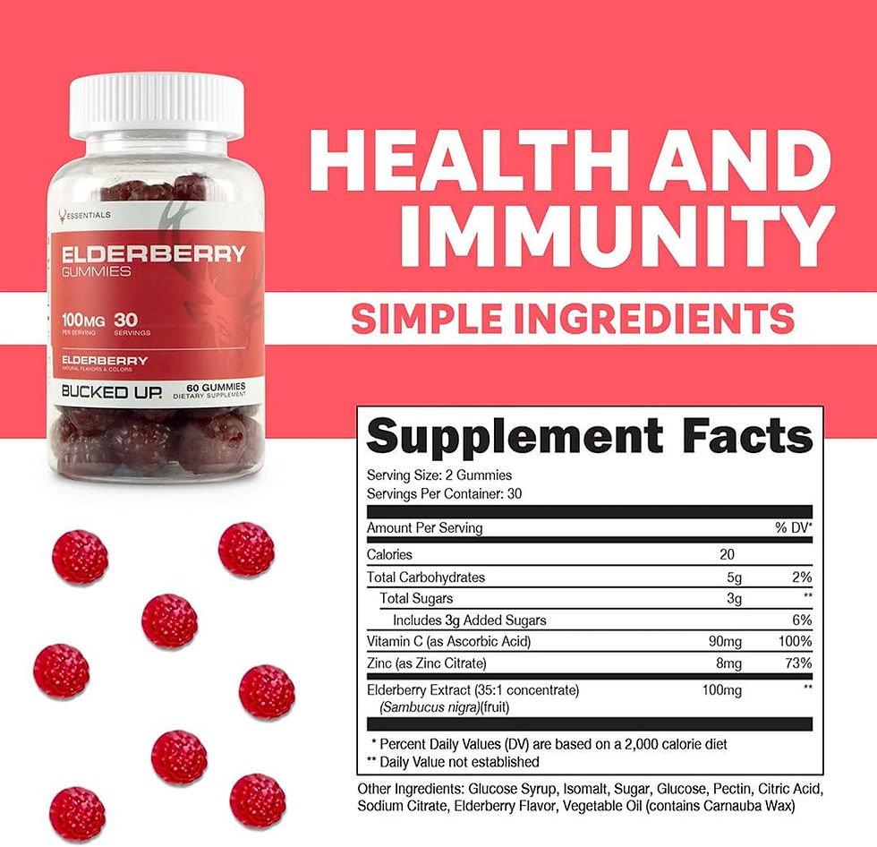 Thumbnail: Bucked Up Elderberry Gummies with Zinc and Vitamin C 100mg, 60 Gummies - Essent