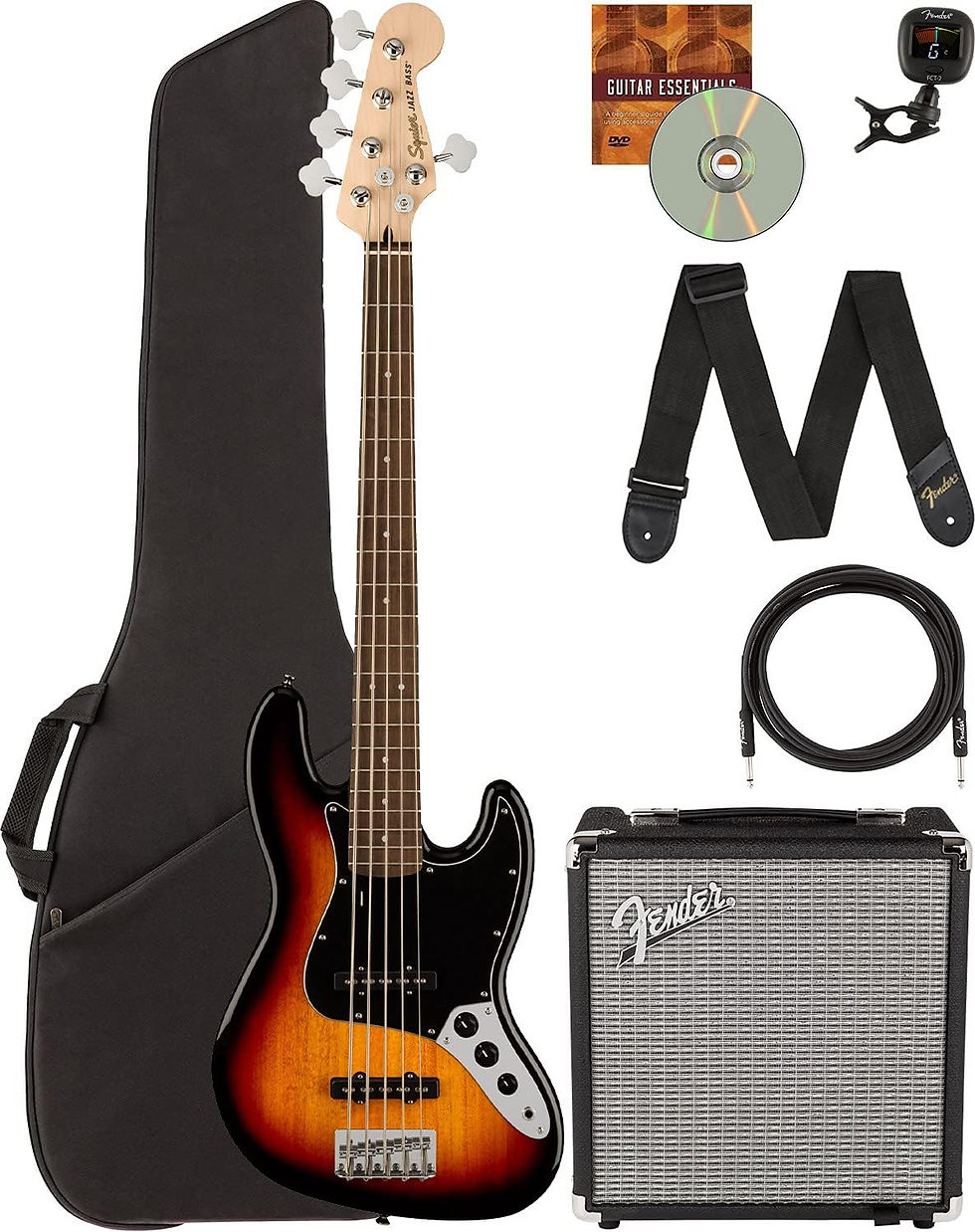 Thumbnail: Fender Squier Affinity Jaguar Bass H - Charcoal Frost Metallic Bundle with Rumb