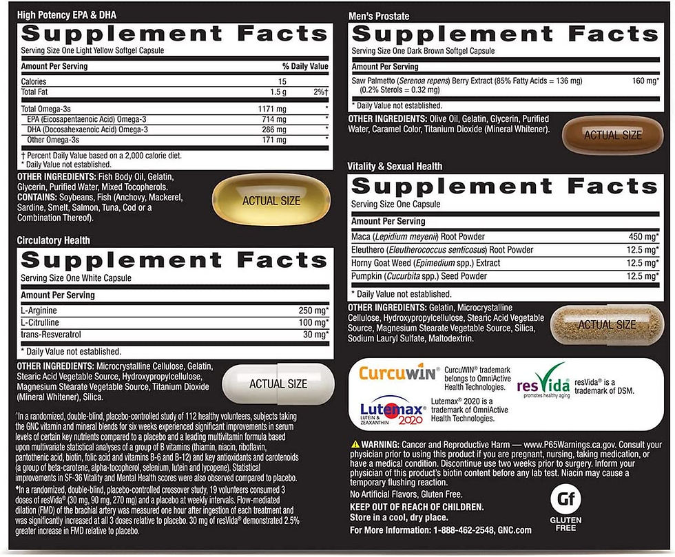 Thumbnail: GNC Mega Men Performance and Vitality Vitapak Program - 30 Vitapaks