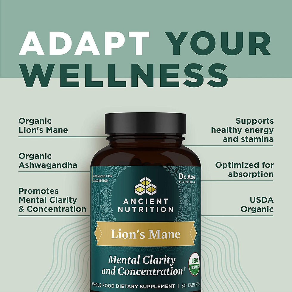 Thumbnail: Ancient Nutrition Organic Lion's Mane Mushroom Supplement with Ashwagandha, Org