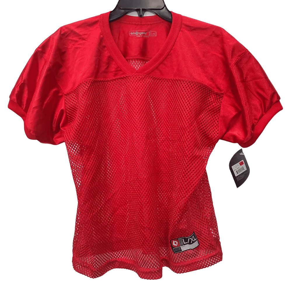S.A. GEAR Youth Football Mesh Practice Jersey RED, Large/XL