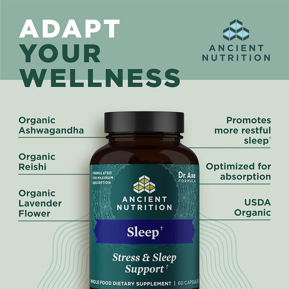 Thumbnail: Ancient Nutrition Ashwagandha for Sleep Support, for Stress and Sleep Support,