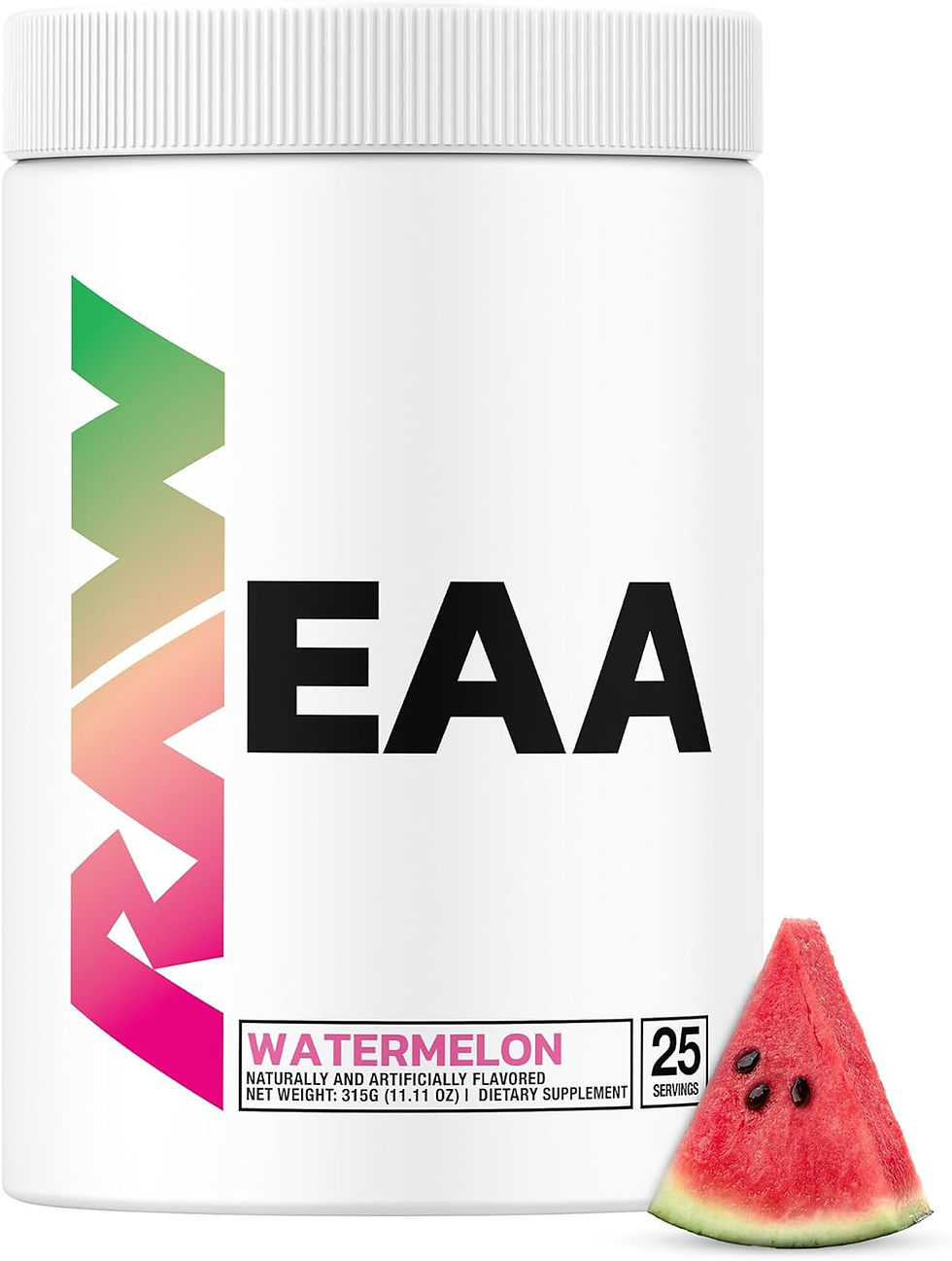 RAW EAA Amino Acids Powder, Watermelon (25 Servings) - Pre Workout Amino Energy