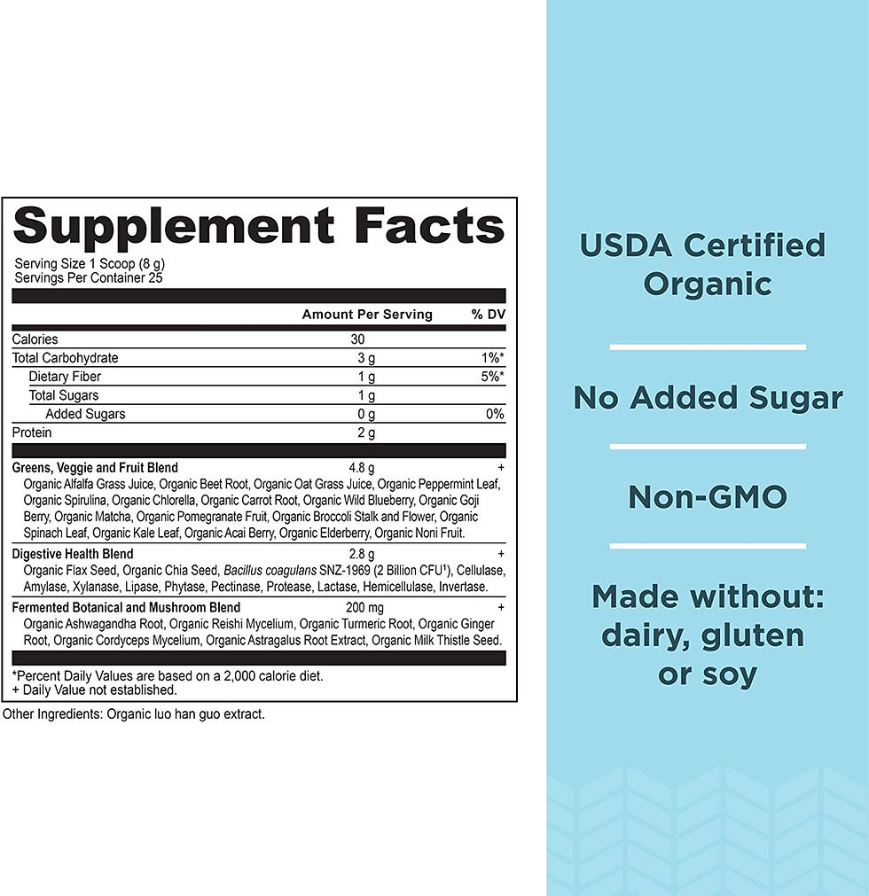 Thumbnail: Ancient Nutrition, Organic SuperGreens Powder with Real Grass Juices, Adaptogen