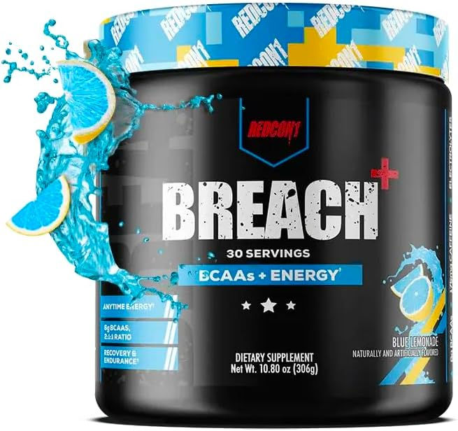 Thumbnail: REDCON1 Breach+ Energy, Blue Lemonade - Sugar Free BCAA with 175 mg of Caffeine