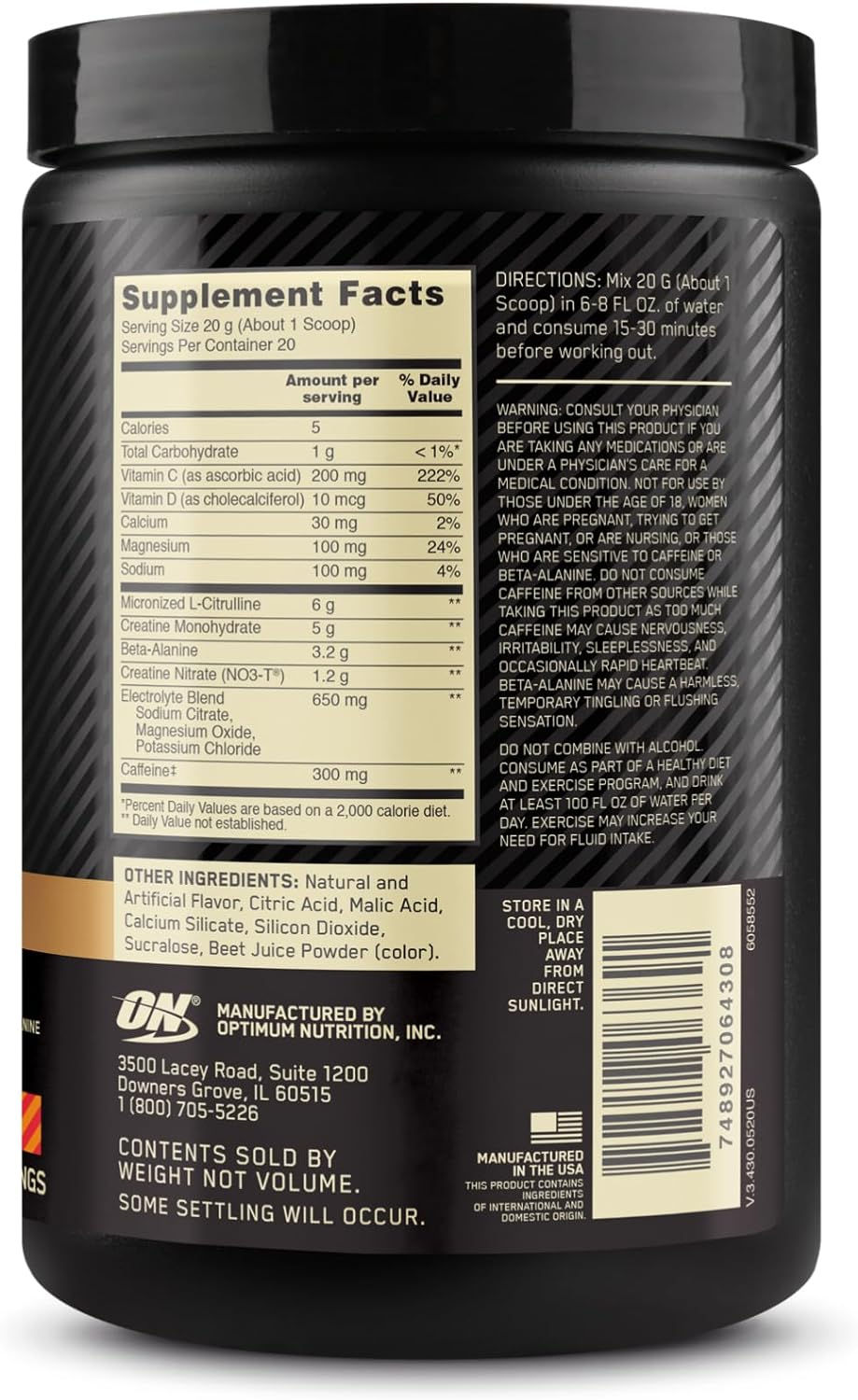 Thumbnail: Optimum Nutrition Gold Standard Pre Workout Advanced, with Creatine, Beta-Alani