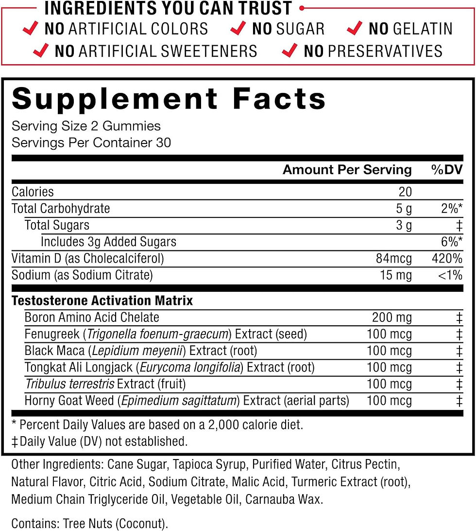Thumbnail: Force Factor Test X180 Gummies Testosterone Booster for Men with Tongkat Ali, H