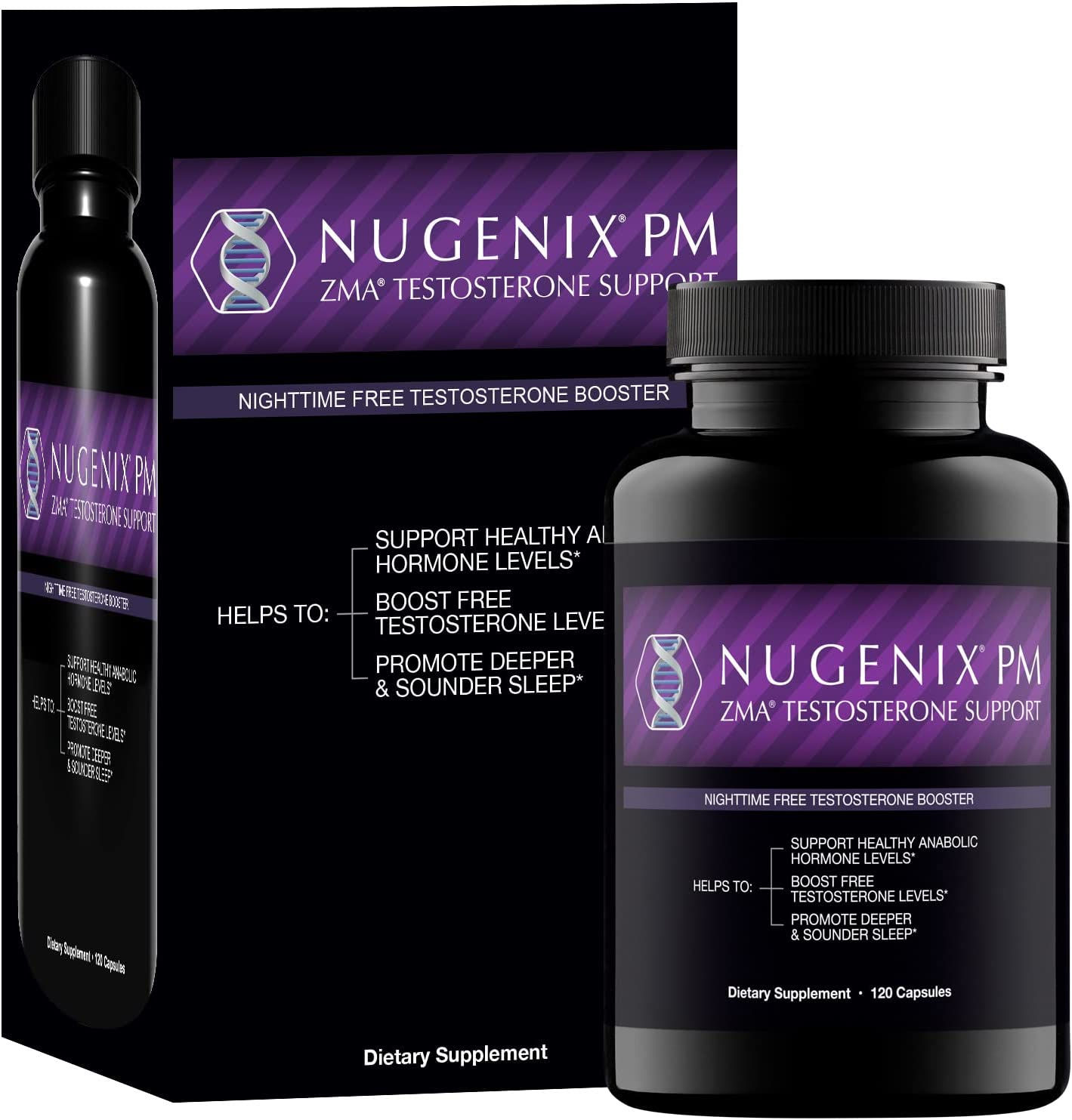 Nugenix PM ZMA - Nighttime Free Testosterone Booster and Sleep Support, 120 Cou