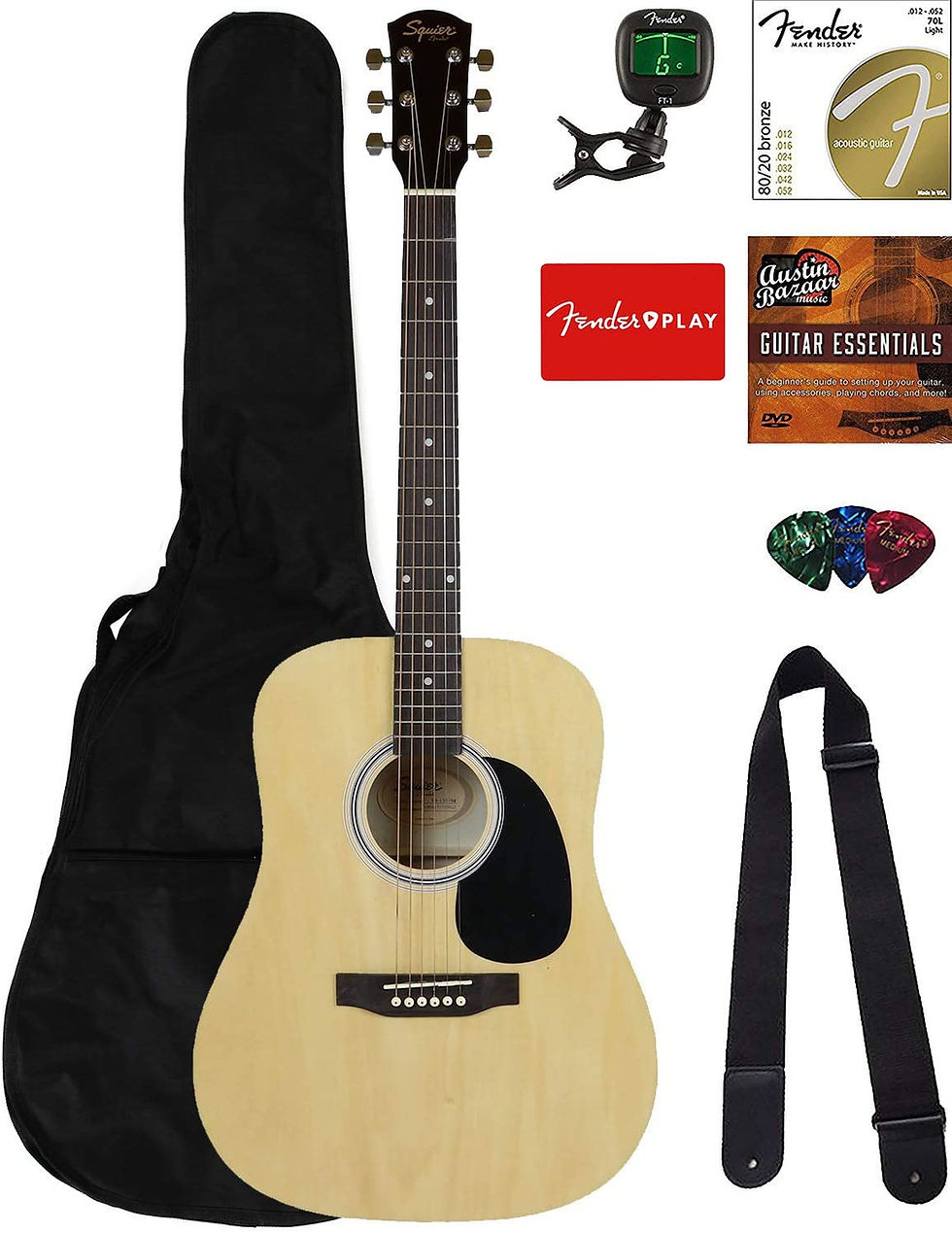 Thumbnail: Fender Squier Dreadnought Acoustic Guitar - Sunburst Learn-to-Play Bundle with