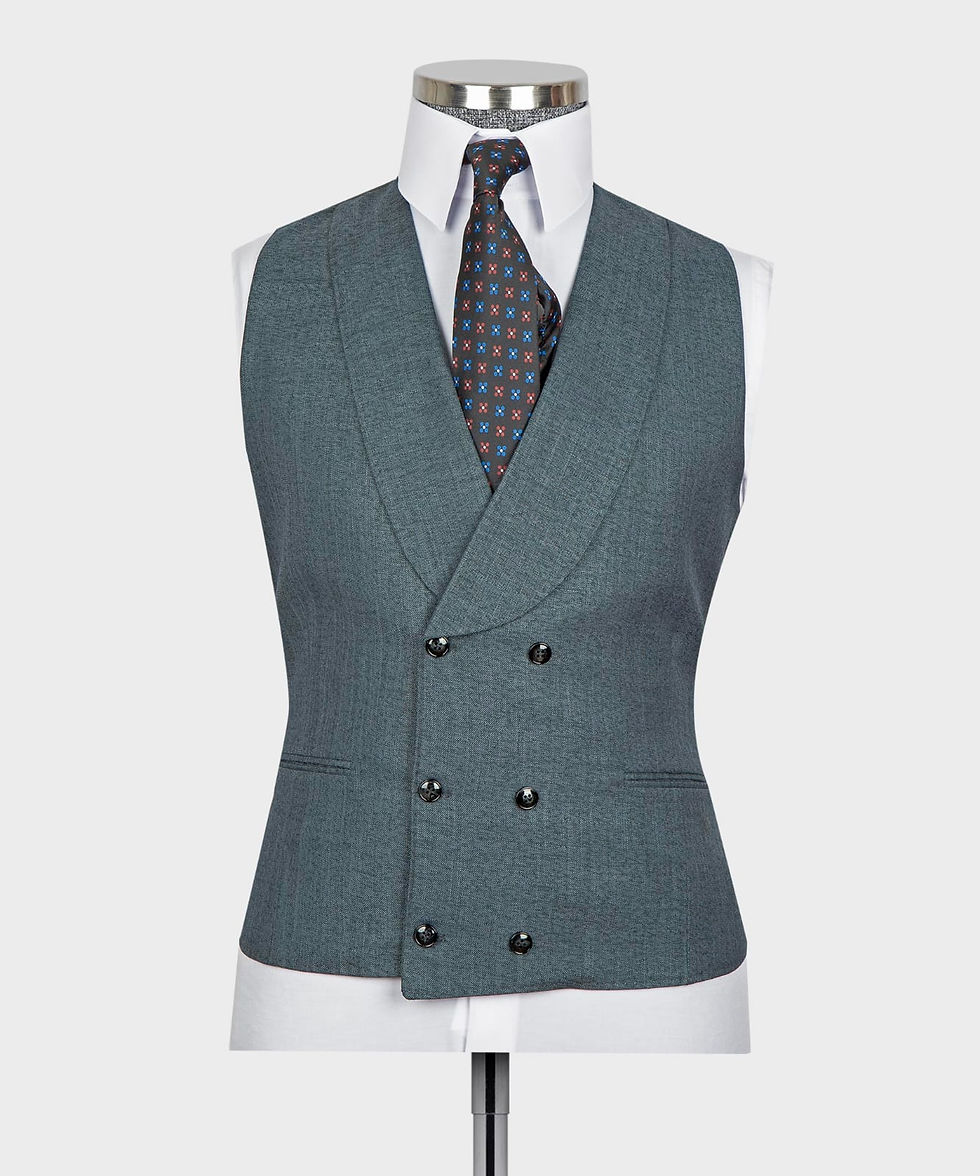 Thumbnail: Mid Grey Plaid Checkered 3 Piece Suit