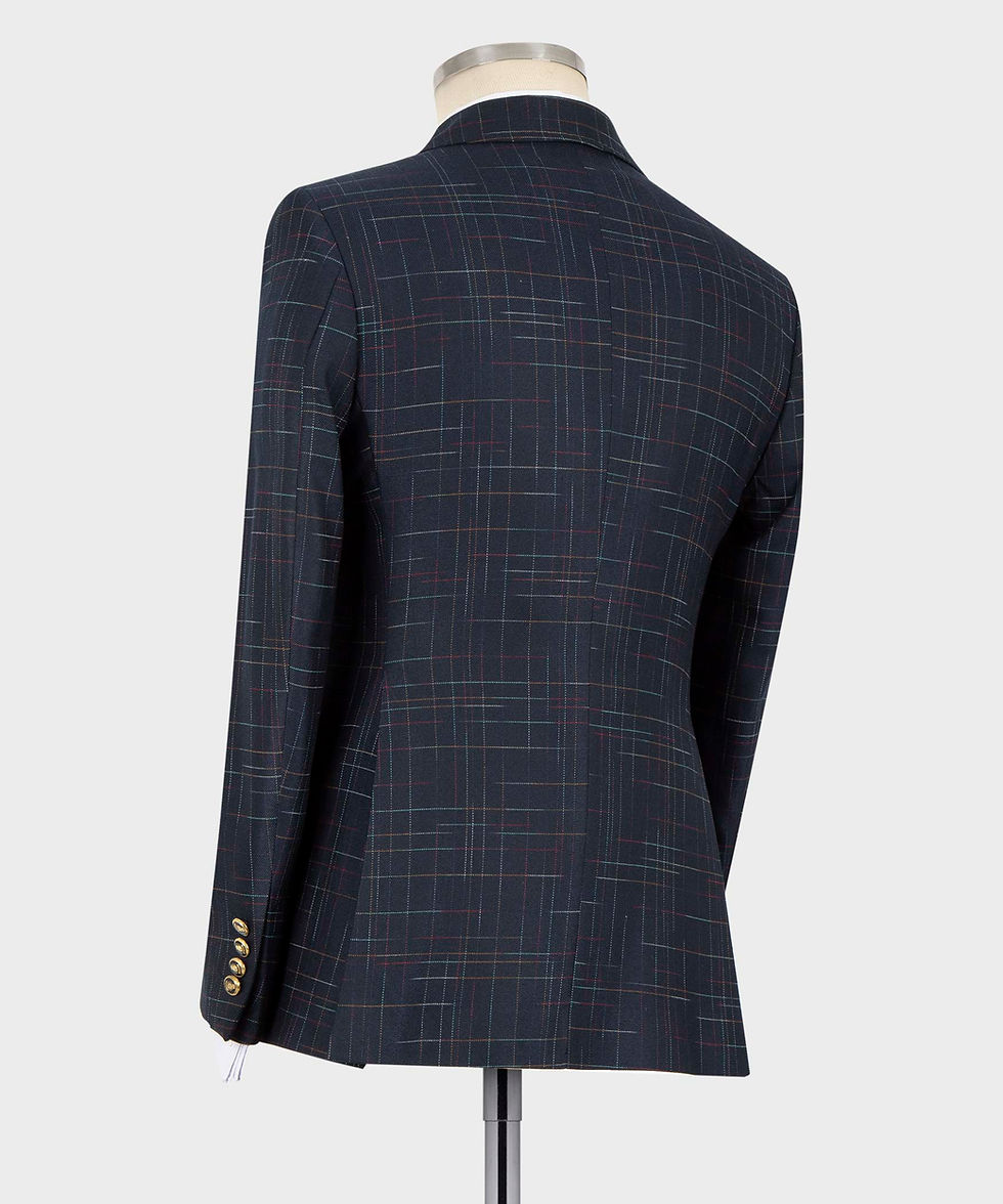 Thumbnail: Navy Blue Slim Fit Double Breasted 2 Piece Suit