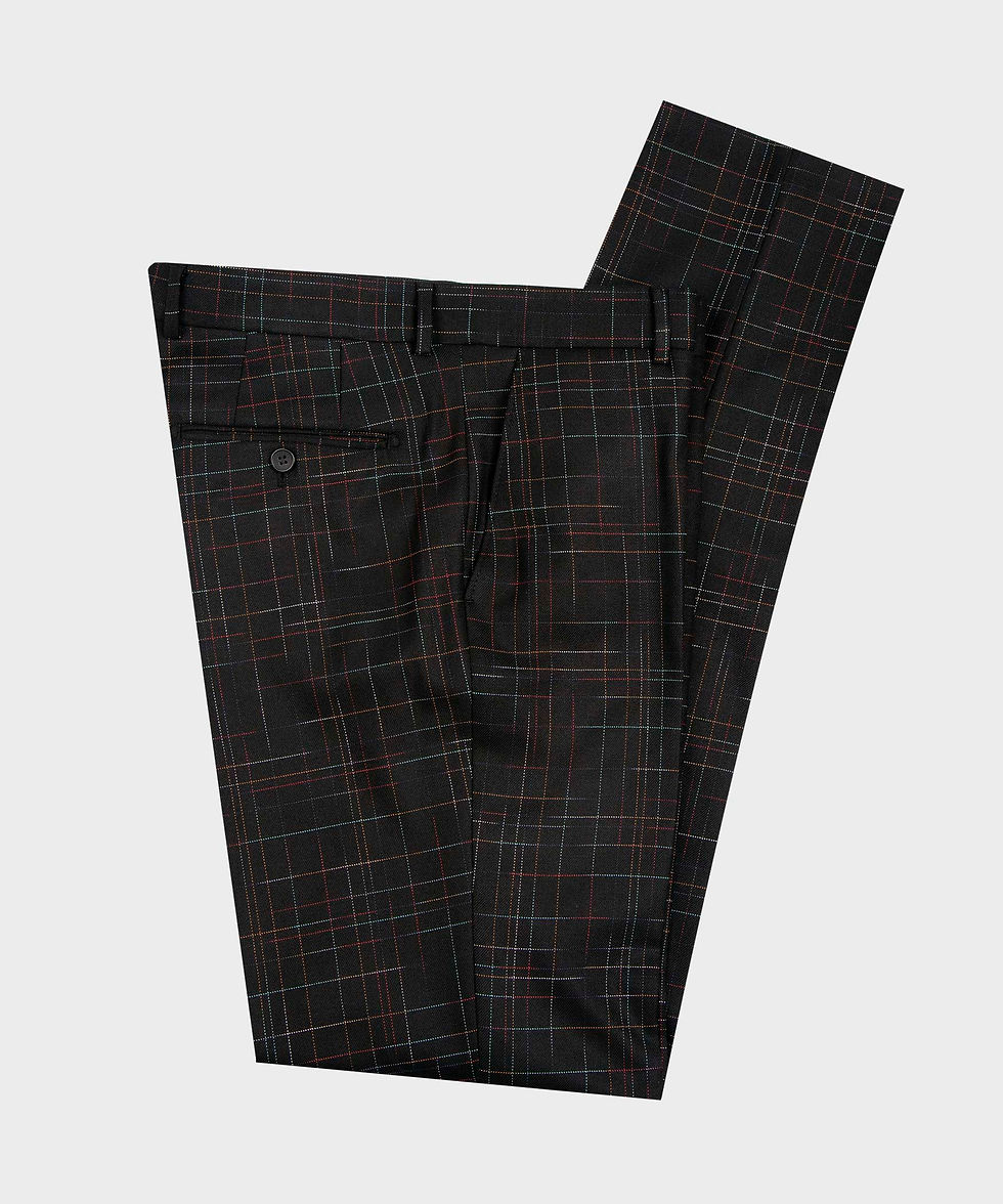 Thumbnail: Black Slim Fit Double Breasted 2 Piece Suit