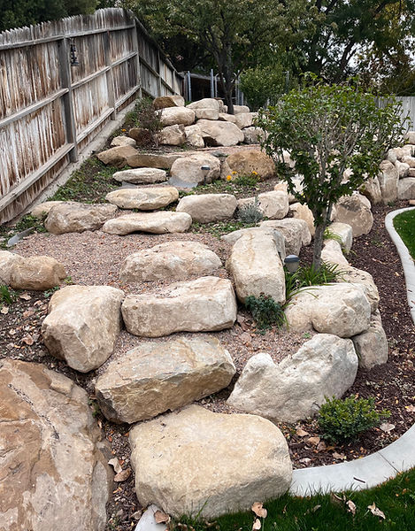 Blonde sandstone rock retaining, Springville Utah