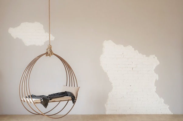 fauteuil suspendu mur brique brut agence dekode deco interieur nantes
