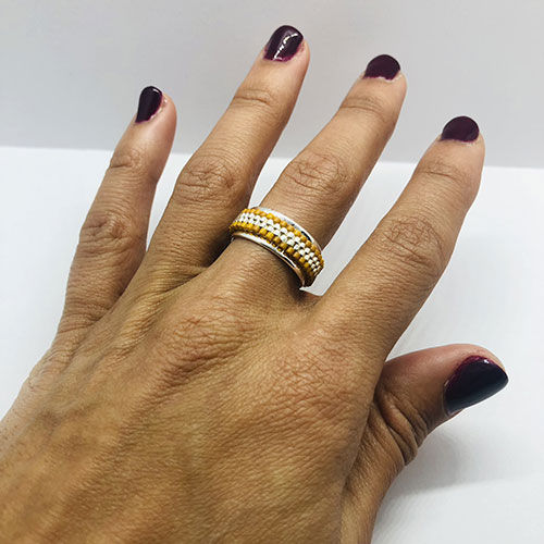 bague perles miyuki femme et anneau en laiton argent jaune la chouette nantaise