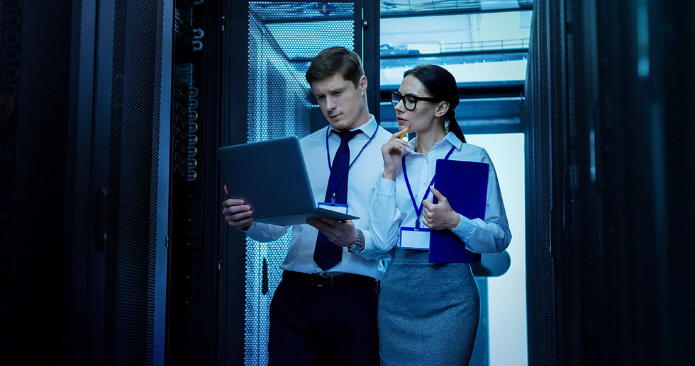 IT engineers working on an issue