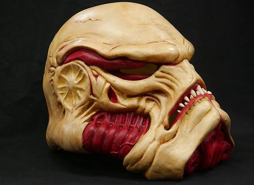 organic storm trooper mask sculpted out of monster clay by cullensworkshop. molded in rebound 25 cast in smoothon 65d.