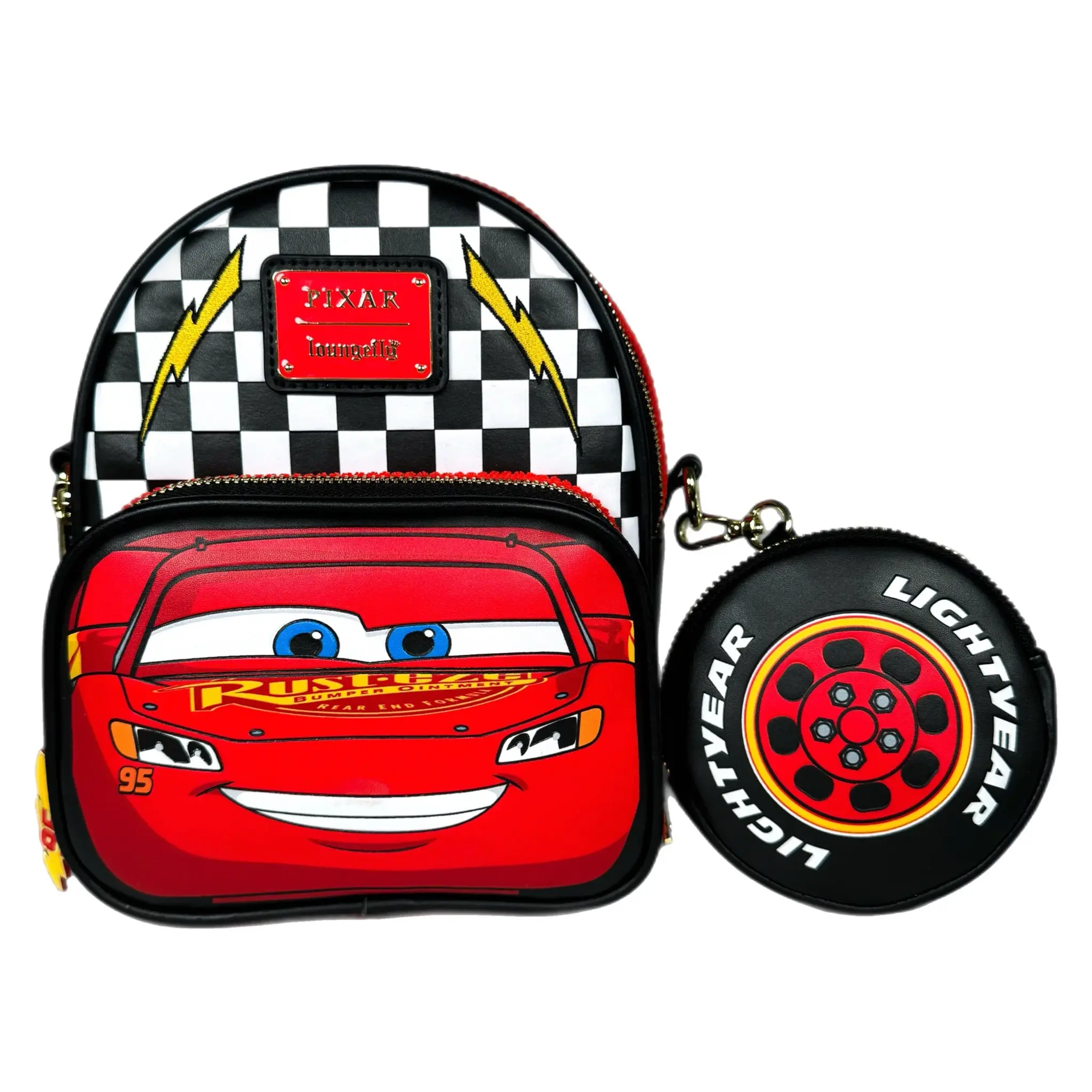 Pixar Cars Lightning McQueen Corduroy Convertible Mini Backpack EXCLUSIVE USA