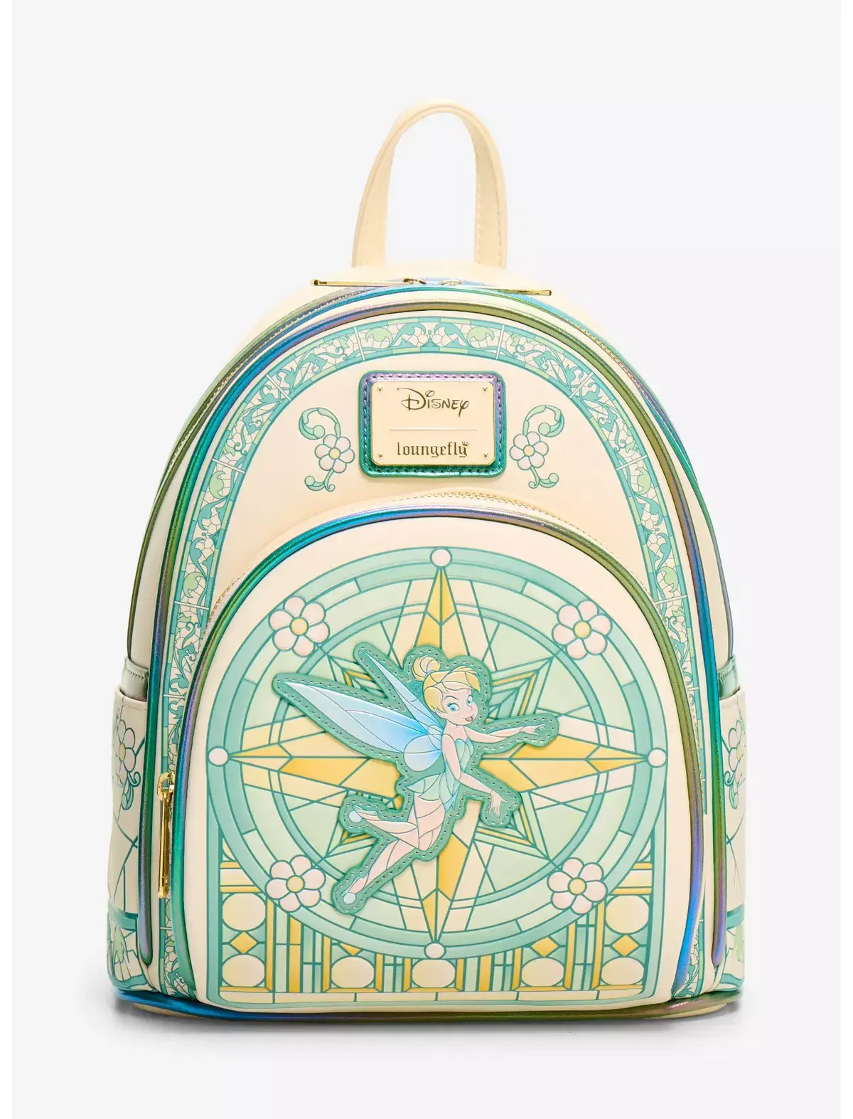 Loungefly Disney Peter Pan Tinker Bell Iridescent Stained Glass Mini Backpack US