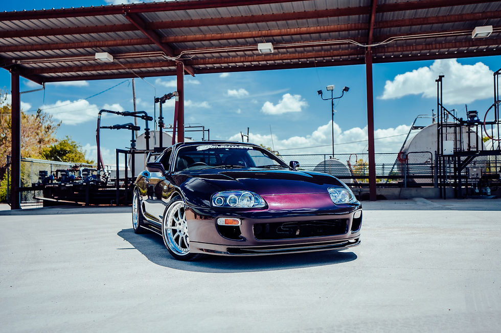 Purple Relentless Motorsports TX Toyota Supra with custom Strasse Forged R10 wheels.