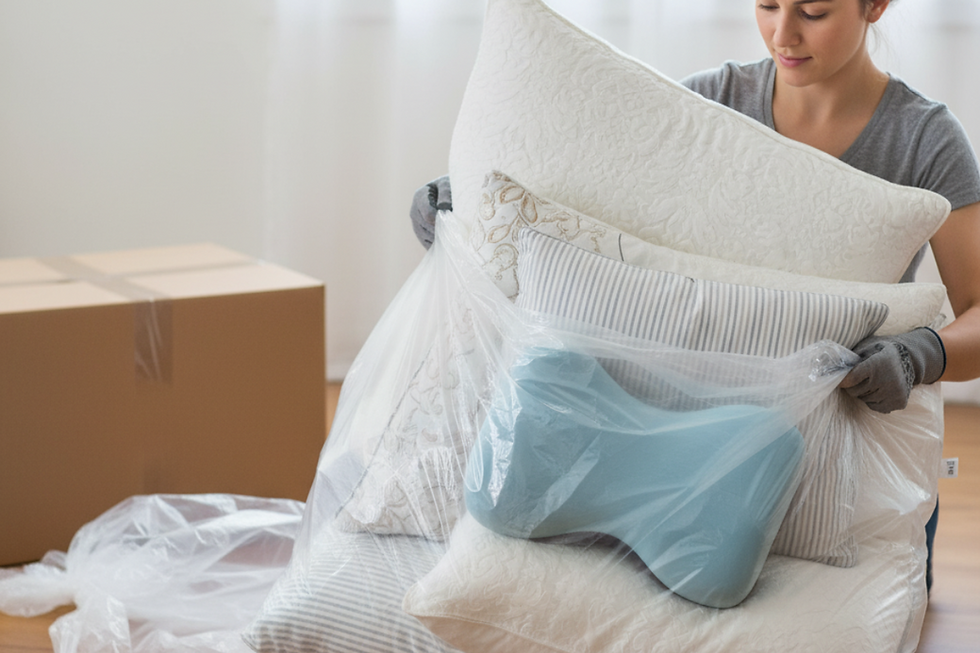 how to pack pillows for moving