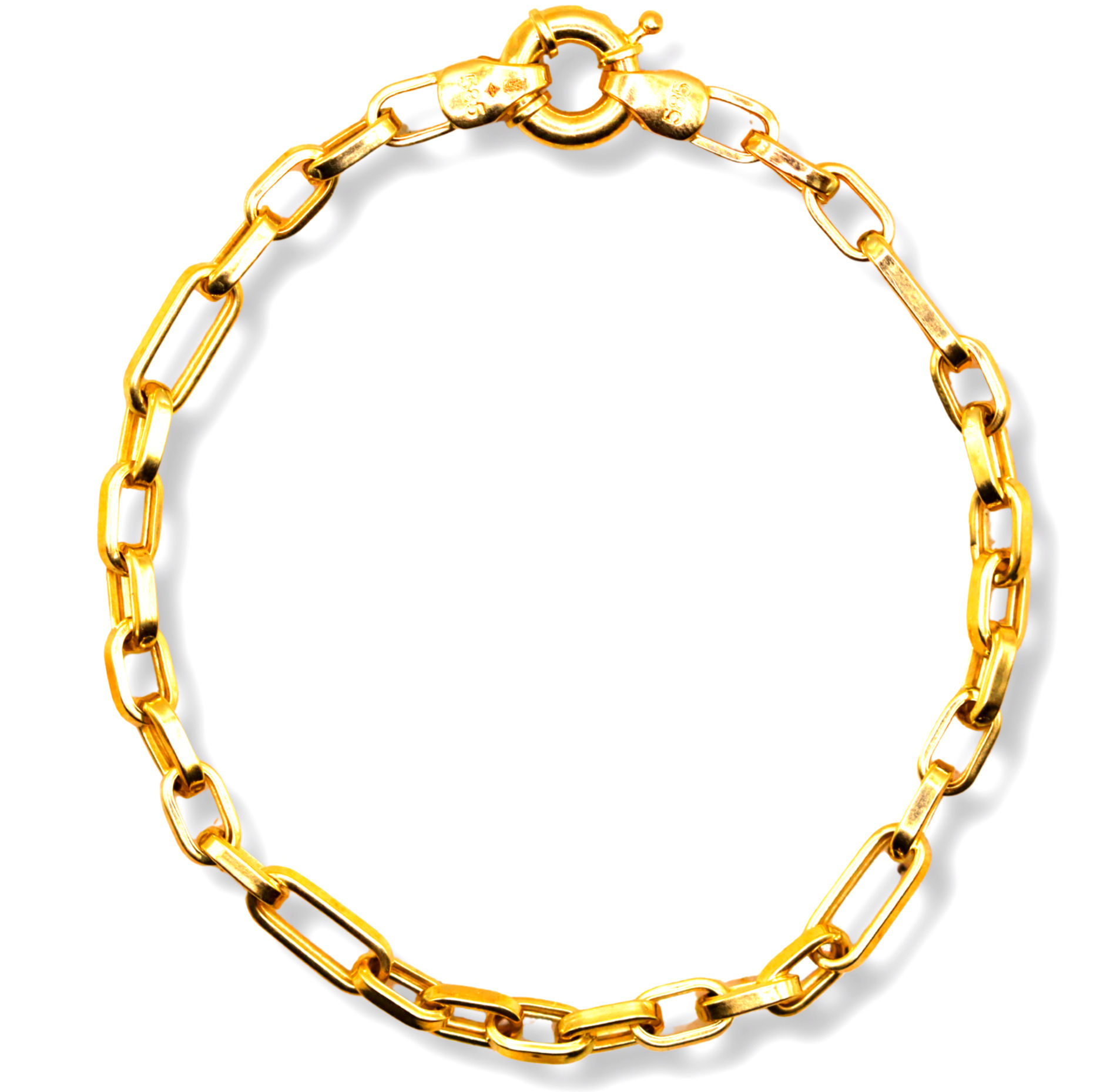 Anker schakelarmband – 3 mm (14k goud)