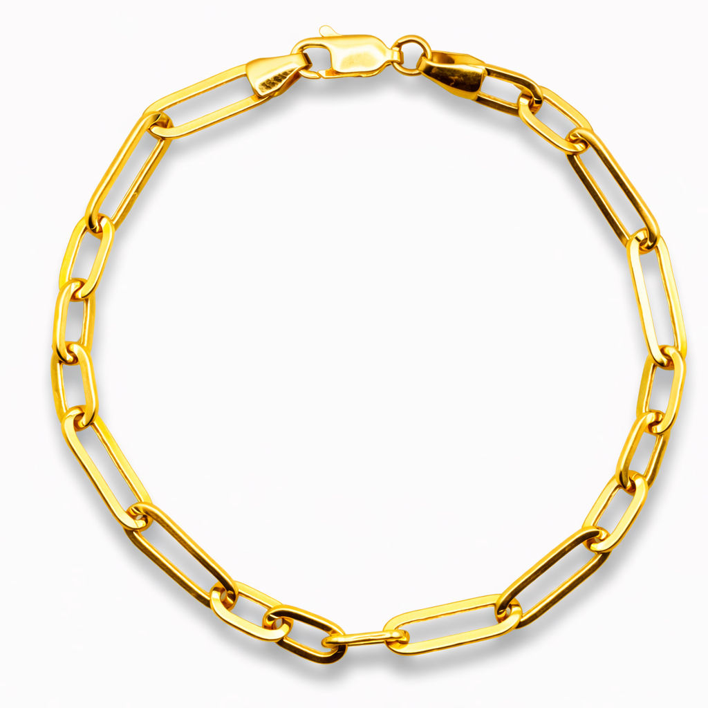 Paperclip armband chunky – 4 mm (14k goud)