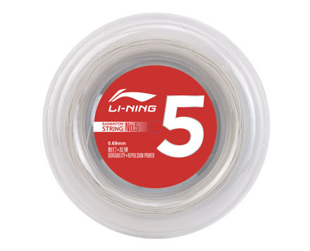 リーニン　ナンバー5 No.5 NO5 200m ホワイト LI-NING NO.5 (0.69MM) BADMINTON STRING 200m REEL (white