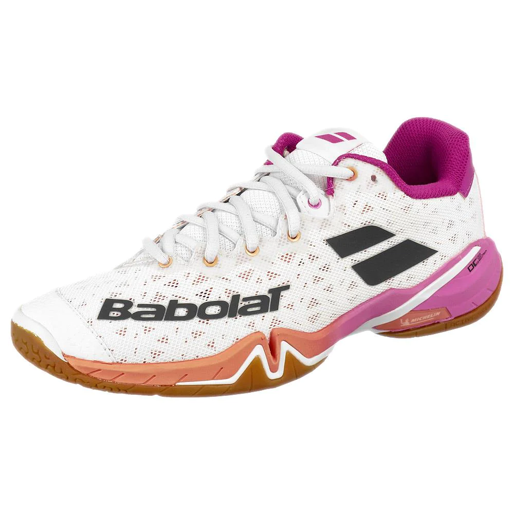 Babolat Shadow Tour White/Pink Women's Indoor Court Shoes