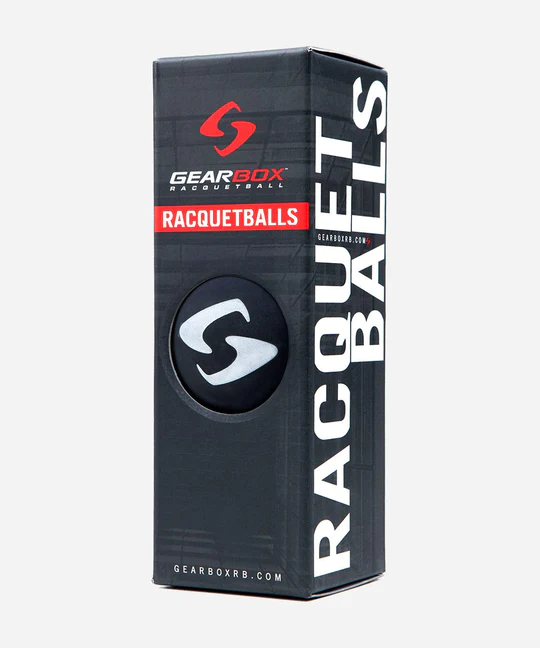 Gearbox Racquetball 3 Ball Pack Sleek Black Racquets Pro Shop
