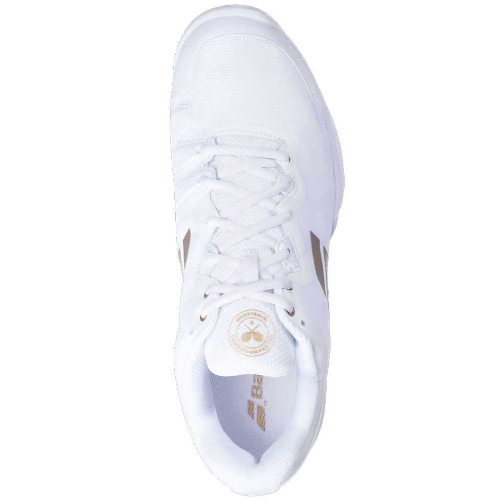 Thumbnail: Babolat SFX 3 Wimbledon AC Women's Tennis Shoe (White/Gold)