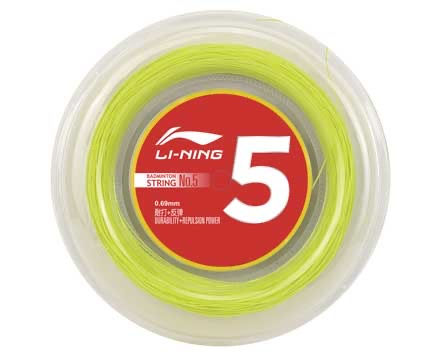 LI-NING NO.5 (0.69MM) BADMINTON STRING 200m REEL (white