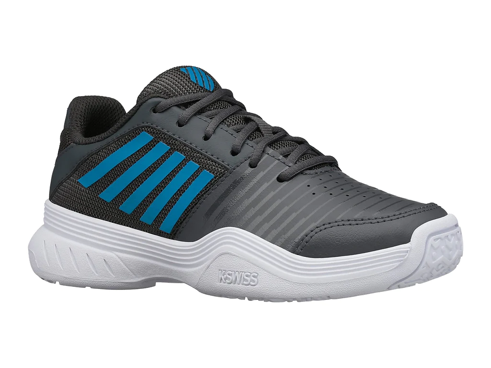 Thumbnail: K-Swiss V Court Express OMNI Junior Tennis Shoe (Black/Blue)