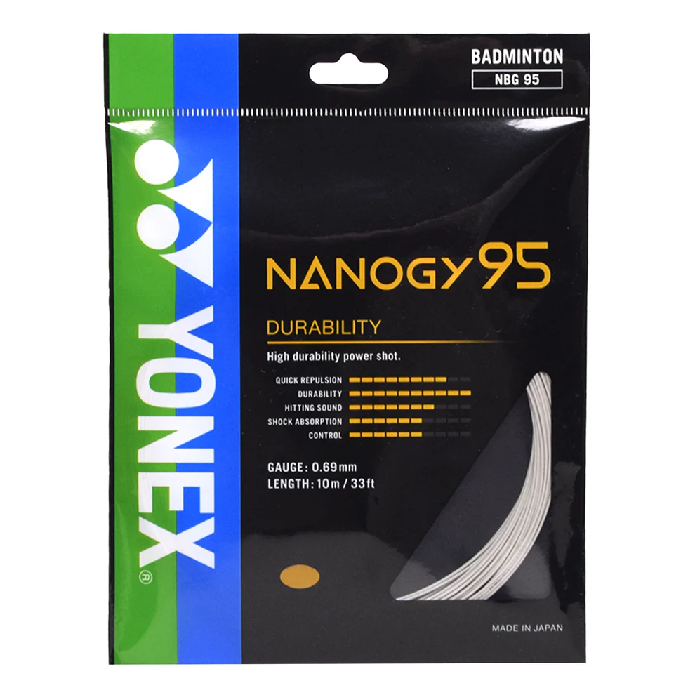 Yonex Nanogy 95 Badminton String (NBG95, Silver Grey)