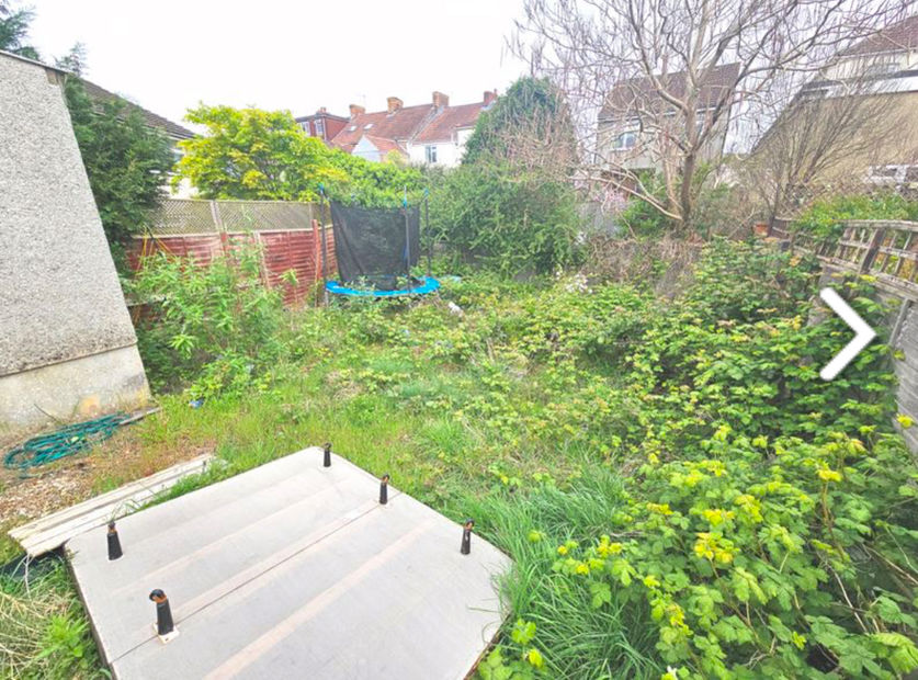 Overgrown garden awaiting renovations