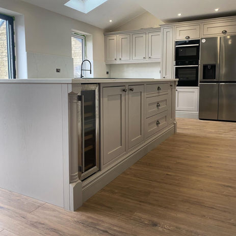 Elegant kitchen island with wine cooler, AshBuild Bristol