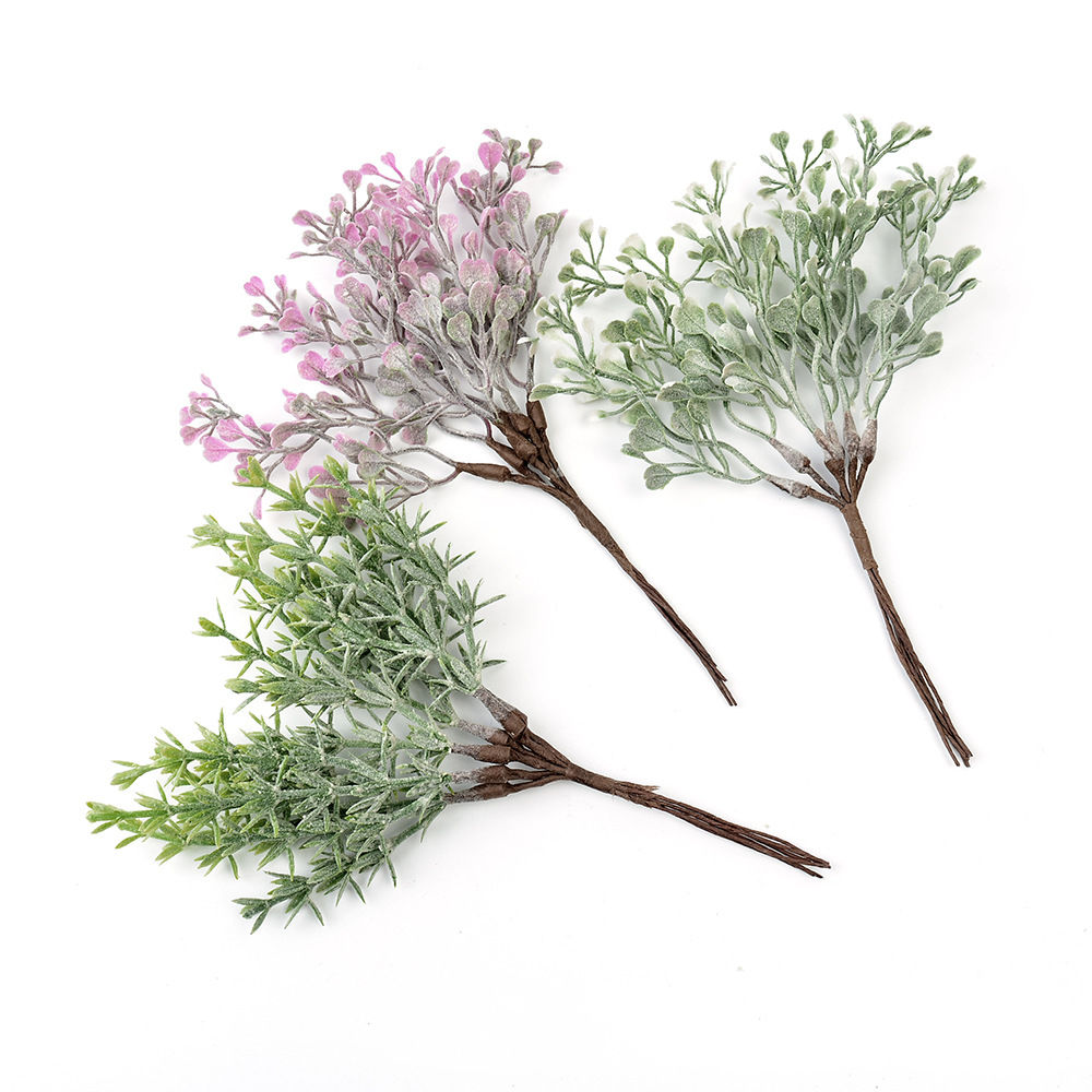 Plastic Flower Bouquet with Simulated Plants & Love Leaves