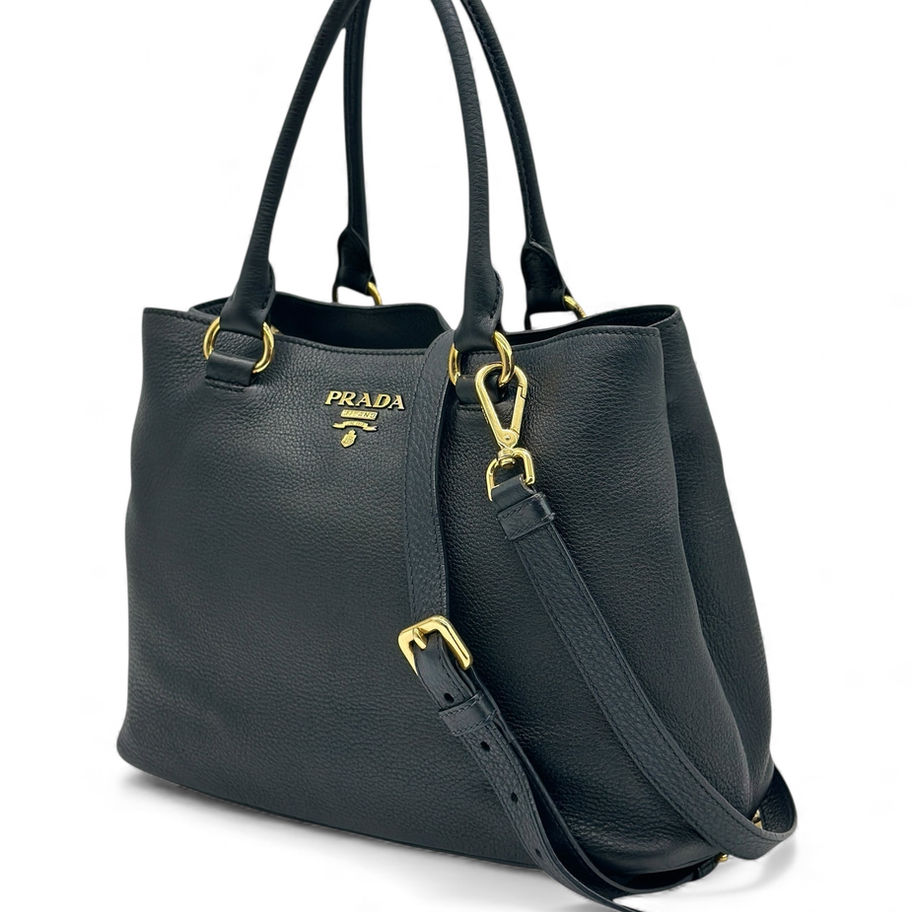 Prada Tote Bag Pelle Nero 197/B