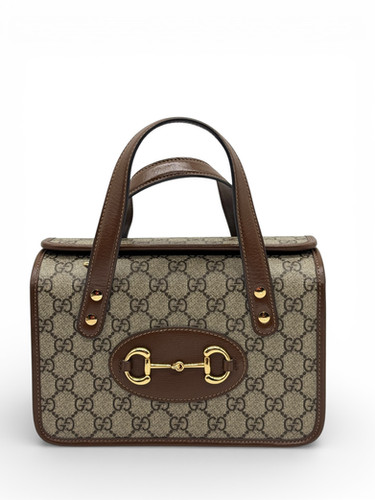 Gucci Gucci Horsebit 1955 Borsa Vintage Pelle Marrone Beige immagine 2