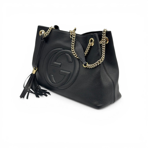Gucci Gucci Soho Chain Medium Borsa Tracolla Nera Pelle immagine 4