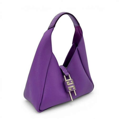 Givenchy Givenchy G-Hobo Padlock Mini Borsa Viola Pelle immagine 7