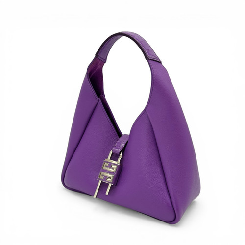 Givenchy Givenchy G-Hobo Padlock Mini Borsa Viola Pelle immagine 2