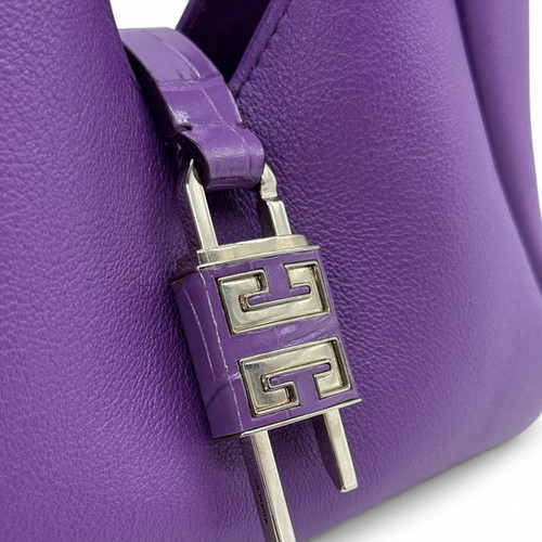 Givenchy Givenchy G-Hobo Padlock Mini Borsa Viola Pelle immagine 6