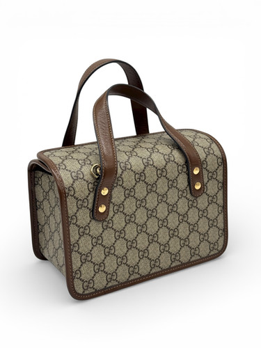 Gucci Gucci Horsebit 1955 Borsa Vintage Pelle Marrone Beige immagine 3