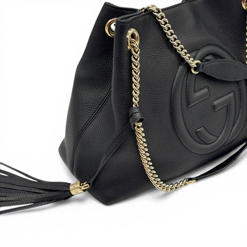 Gucci Gucci Soho Chain Medium Borsa Tracolla Nera Pelle immagine 8