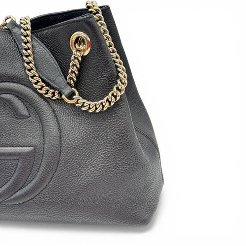 Gucci Gucci Soho Chain Medium Borsa Tracolla Nera Pelle immagine 2