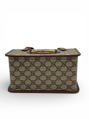 Gucci Gucci Horsebit 1955 Borsa Vintage Pelle Marrone Beige immagine 5